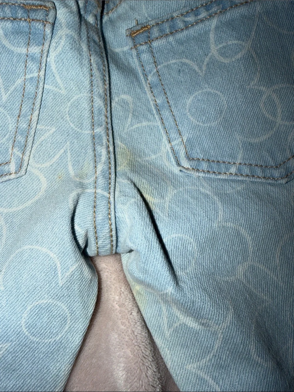 Old Navy Light Blue Floral Flare Jeans
